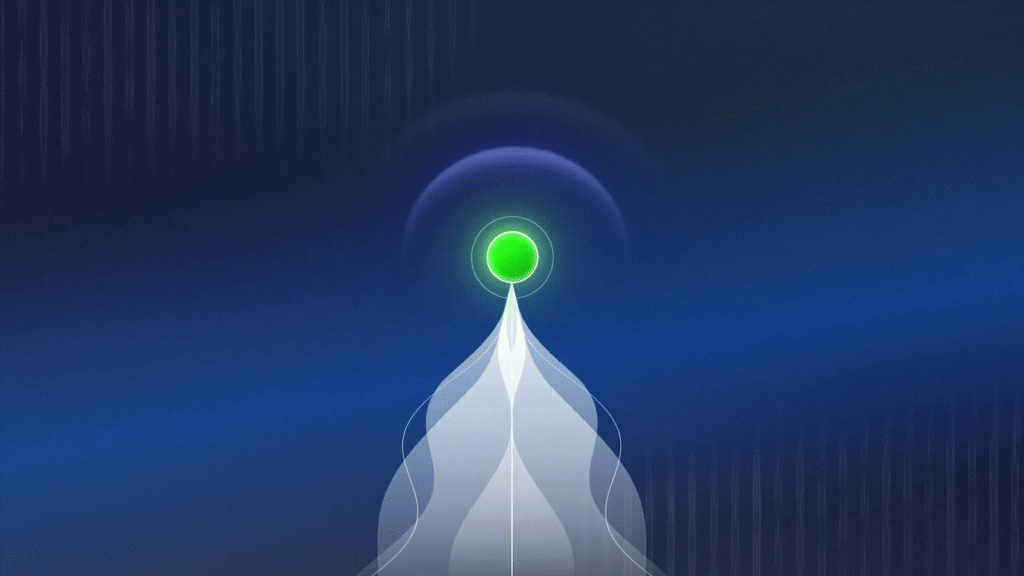 Green signal traveling through system animation